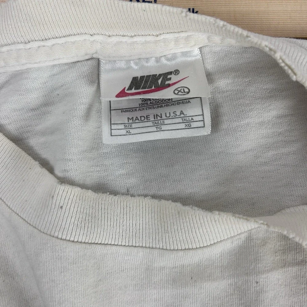 Vintage Nike Athletics T Shirt Logo Size XL‎ Made USA *Thrashed